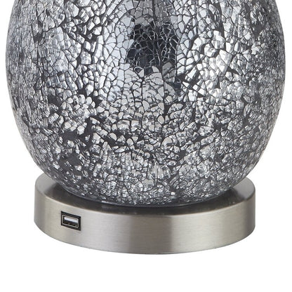 Ensemble de lampes de table en verre avec port USB (lot de 2)