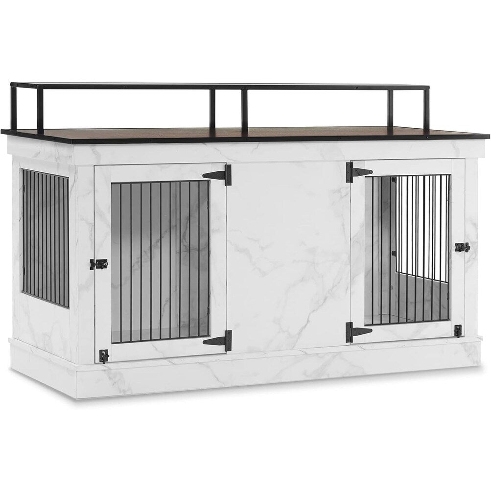 Meuble TV pour cage à chien Mcombo, grand format, niche en bois avec doubles portes, modèle 1861