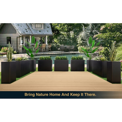 Jardinière métallique lourde pour plantes d'extérieur, 96 x 25 x 76 cm (L x l x H) de hauteur et de longueur, avec séparateur en métal - 96 x 76 x 25 cm