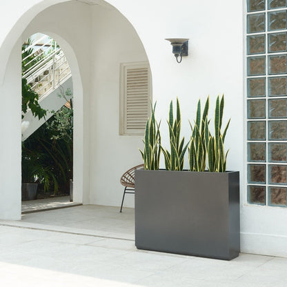 Jardinière métallique lourde pour plantes d'extérieur, 96 x 25 x 76 cm (L x l x H) de hauteur et de longueur, avec séparateur en métal - 96 x 76 x 25 cm