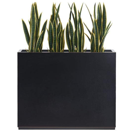 Jardinière métallique lourde pour plantes d'extérieur, 96 x 25 x 76 cm (L x l x H) de hauteur et de longueur, avec séparateur en métal - 96 x 76 x 25 cm