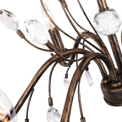 Lustre en cristal style bougie style rétro avec branches d'arbres