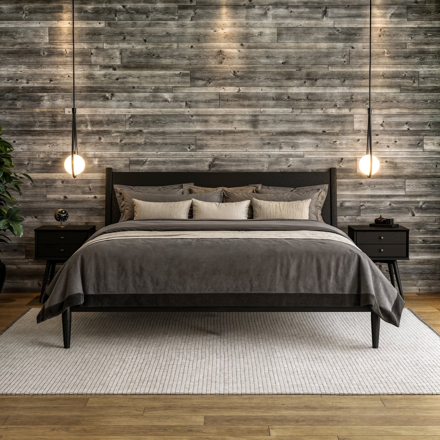 Lit à panneaux du milieu du siècle