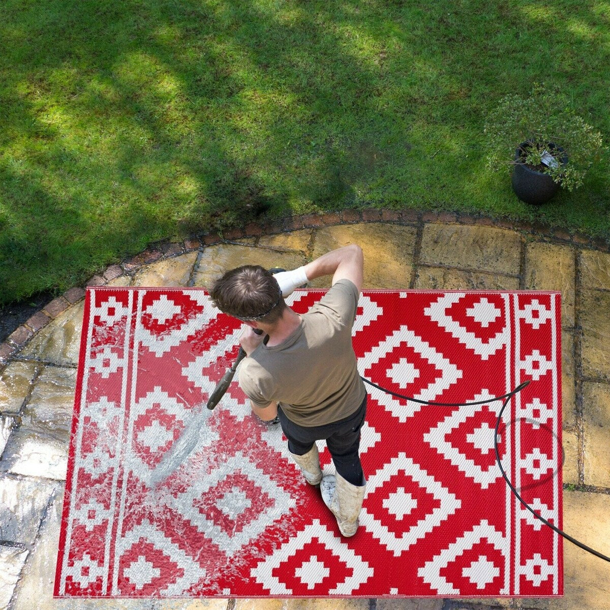 Tapis d'extérieur léger en plastique 100 % écologique Milan Design