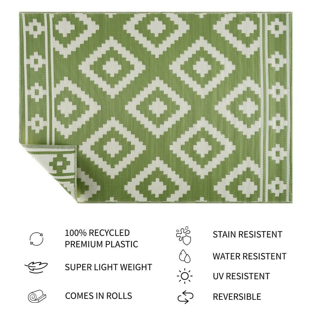 Tapis d'extérieur léger en plastique 100 % écologique Milan Design