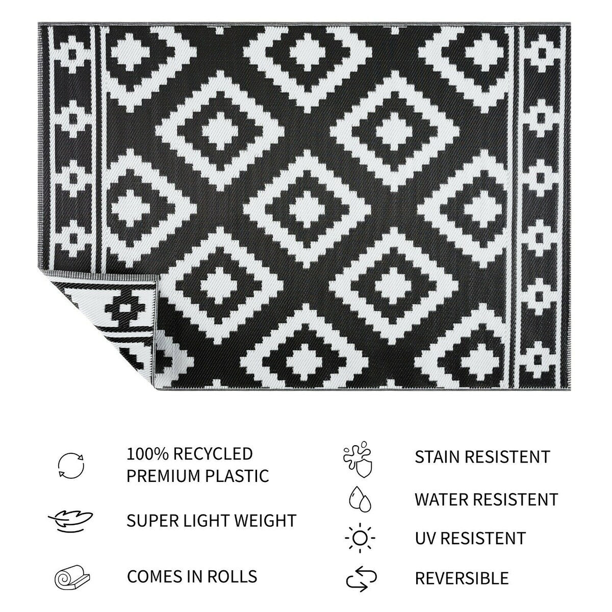 Tapis d'extérieur léger en plastique 100 % écologique Milan Design