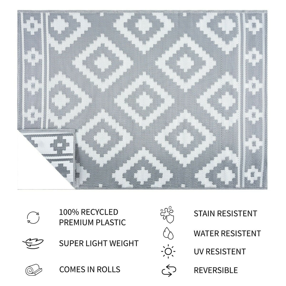 Tapis d'extérieur léger en plastique 100 % écologique Milan Design