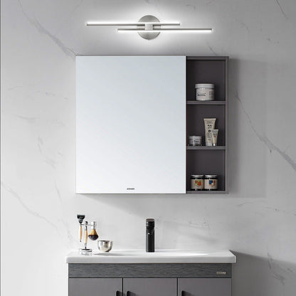 Applique murale linéaire minimaliste en métal à 2 lumières à LED et intensité variable