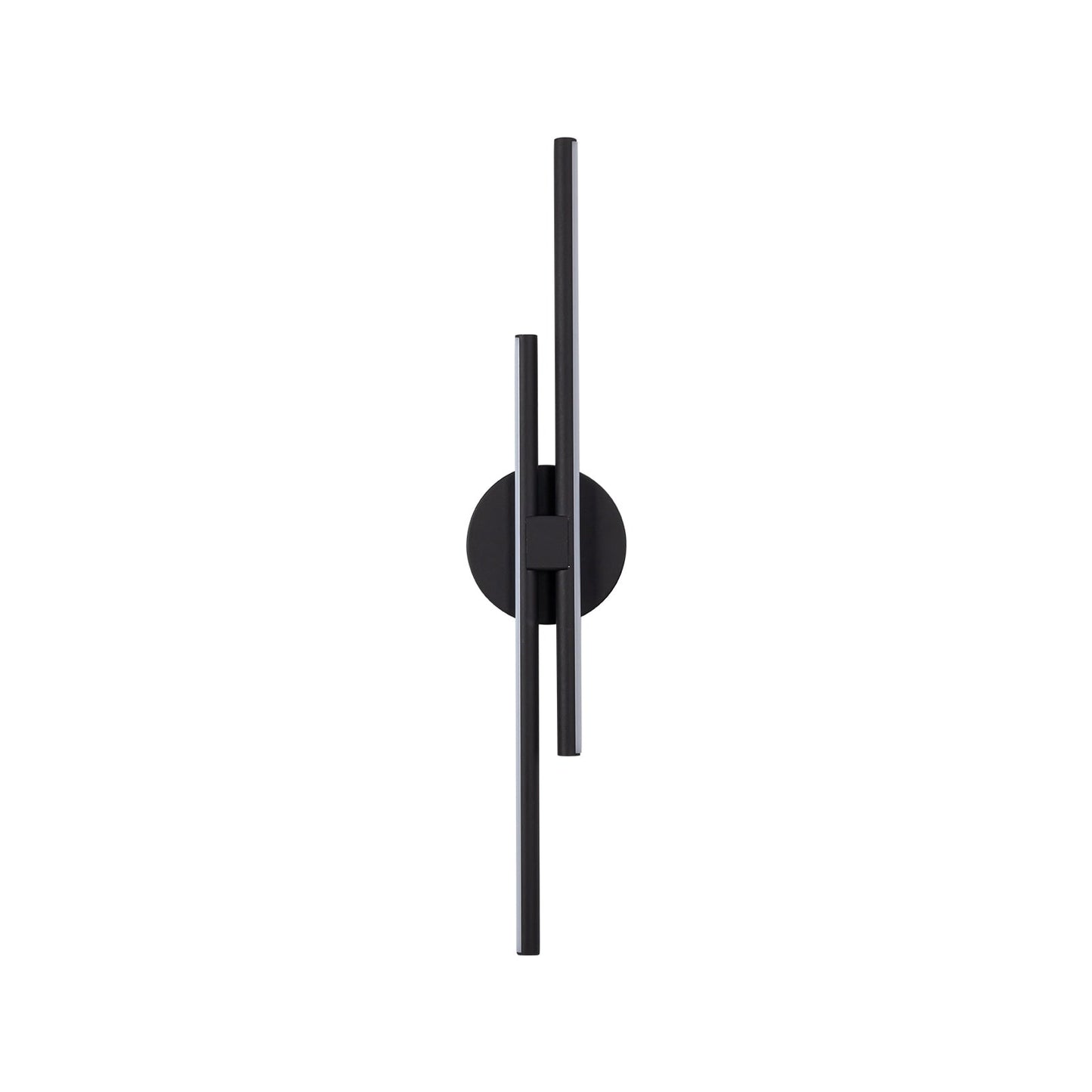 Applique murale linéaire minimaliste en métal à 2 lumières à LED et intensité variable
