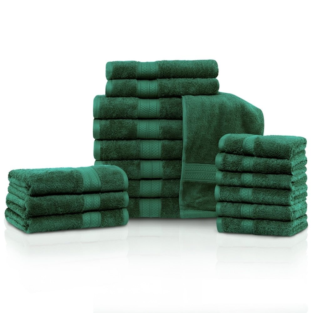 Ensemble de 18 serviettes de bain en rayonne de bambou et coton de qualité supérieure (6 serviettes de bain, 6 serviettes à main, 6 serviettes pour le visage)
