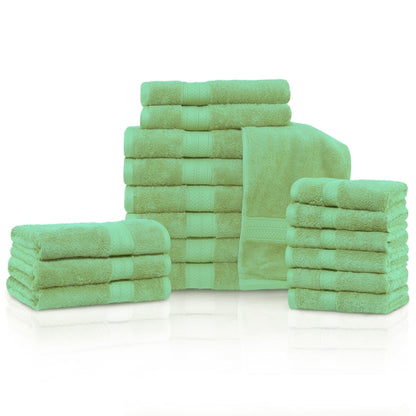 Ensemble de 18 serviettes de bain en rayonne de bambou et coton de qualité supérieure (6 serviettes de bain, 6 serviettes à main, 6 serviettes pour le visage)