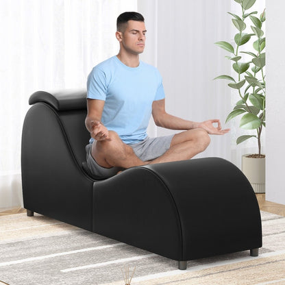 Mixoy Indoor Yoga Chair,Curved Yoga Chaise Lounge Chair for Adults Stretching Exercising Relaxing
