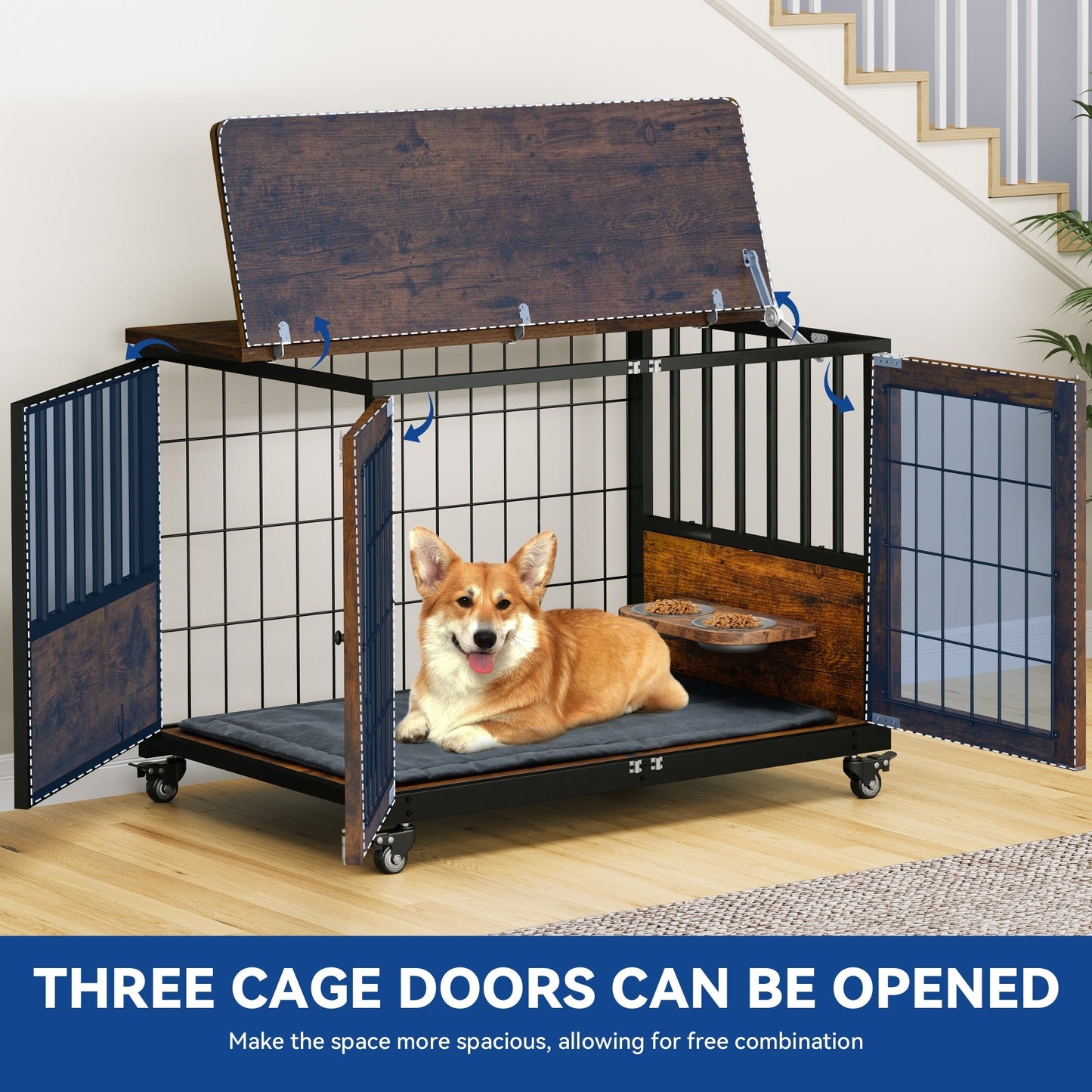 Table d'appoint en forme de cage pour chien de style Moasis Furniture