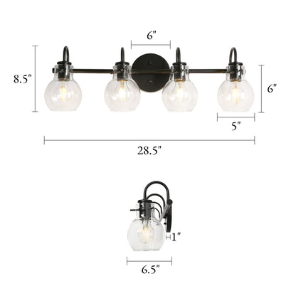 Applique murale moderne à 2, 3, 4 ou 5 lampes pour salle de bain, design minimaliste, en verre