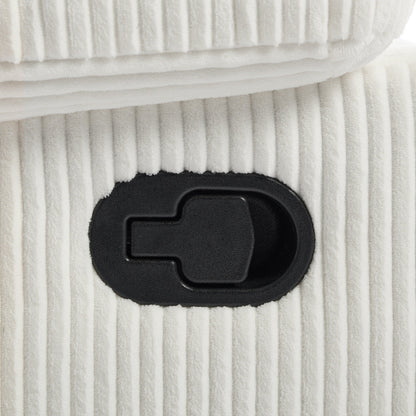 Modern Corduroy Manual Recliner Chair, Lounger Adjustable Recliners with Wide Armrest