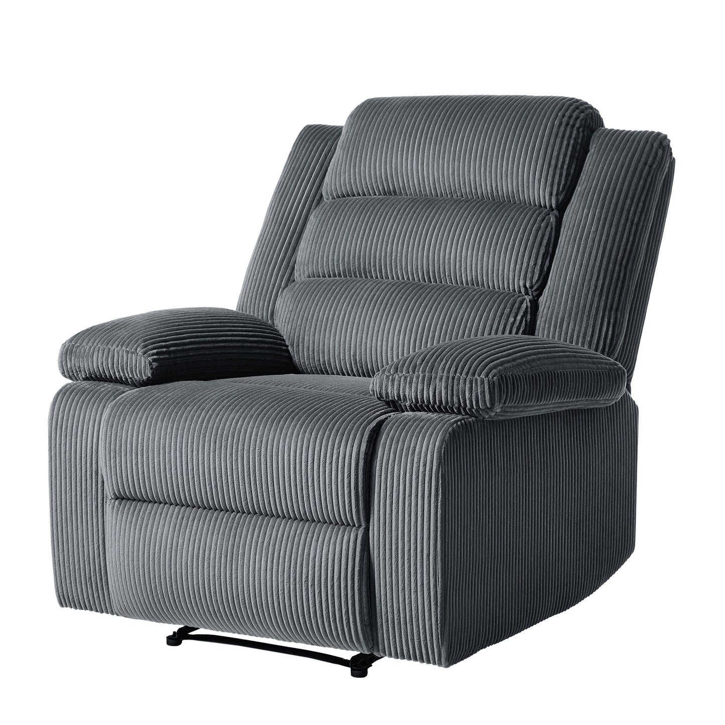 Modern Corduroy Manual Recliner Chair, Lounger Adjustable Recliners with Wide Armrest