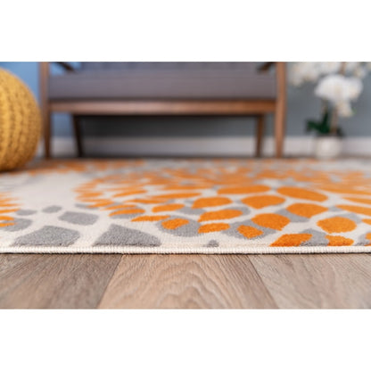 Tapis moderne à motifs floraux circulaires de la World Rug Gallery