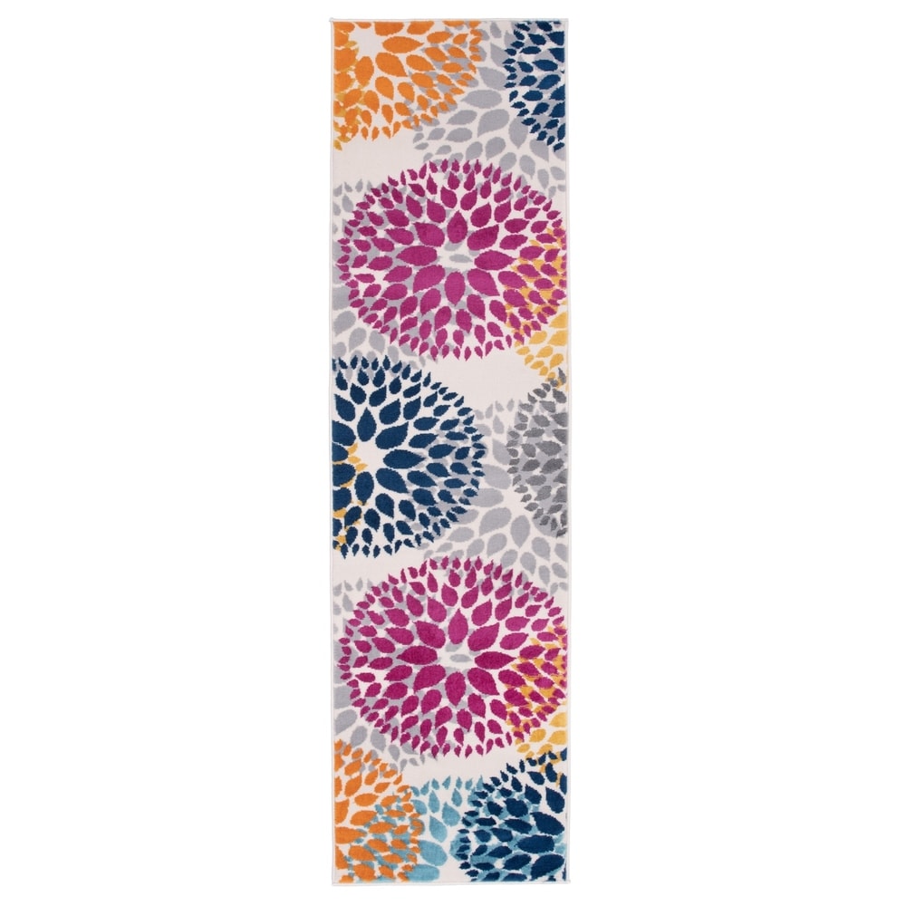 Tapis moderne à motifs floraux circulaires de la World Rug Gallery