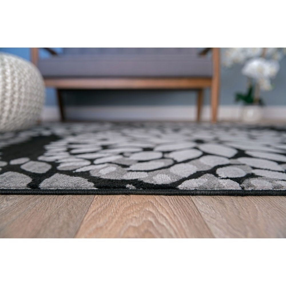 Tapis moderne à motifs floraux circulaires de la World Rug Gallery