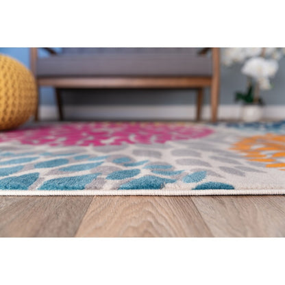 Tapis moderne à motifs floraux circulaires de la World Rug Gallery