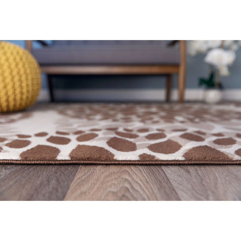 Tapis moderne à motifs floraux circulaires de la World Rug Gallery