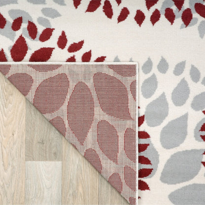 Tapis moderne à motifs floraux circulaires de la World Rug Gallery