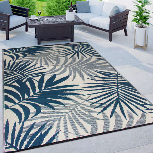 Tapis d'extérieur réversibles en plastique à motifs floraux modernes