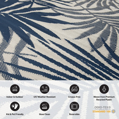 Tapis d'extérieur réversibles en plastique à motifs floraux modernes