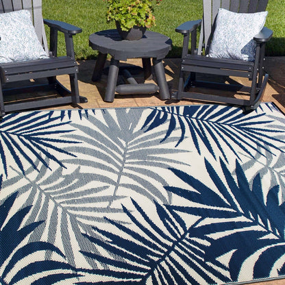 Tapis d'extérieur réversibles en plastique à motifs floraux modernes