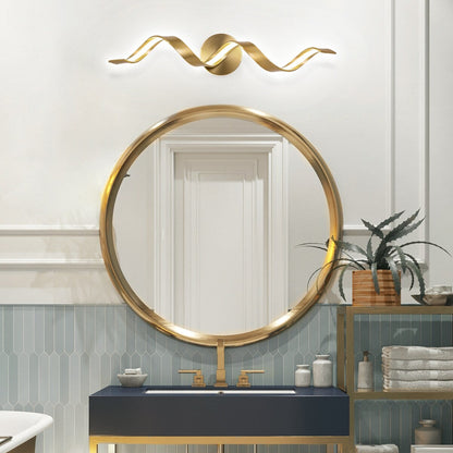 Applique murale à LED pour salle de bain au design moderne en spirale, à intensité variable