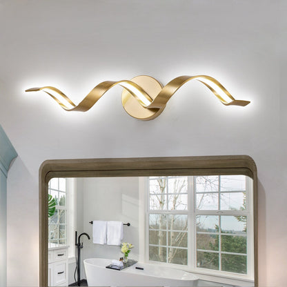 Applique murale à LED pour salle de bain au design moderne en spirale, à intensité variable