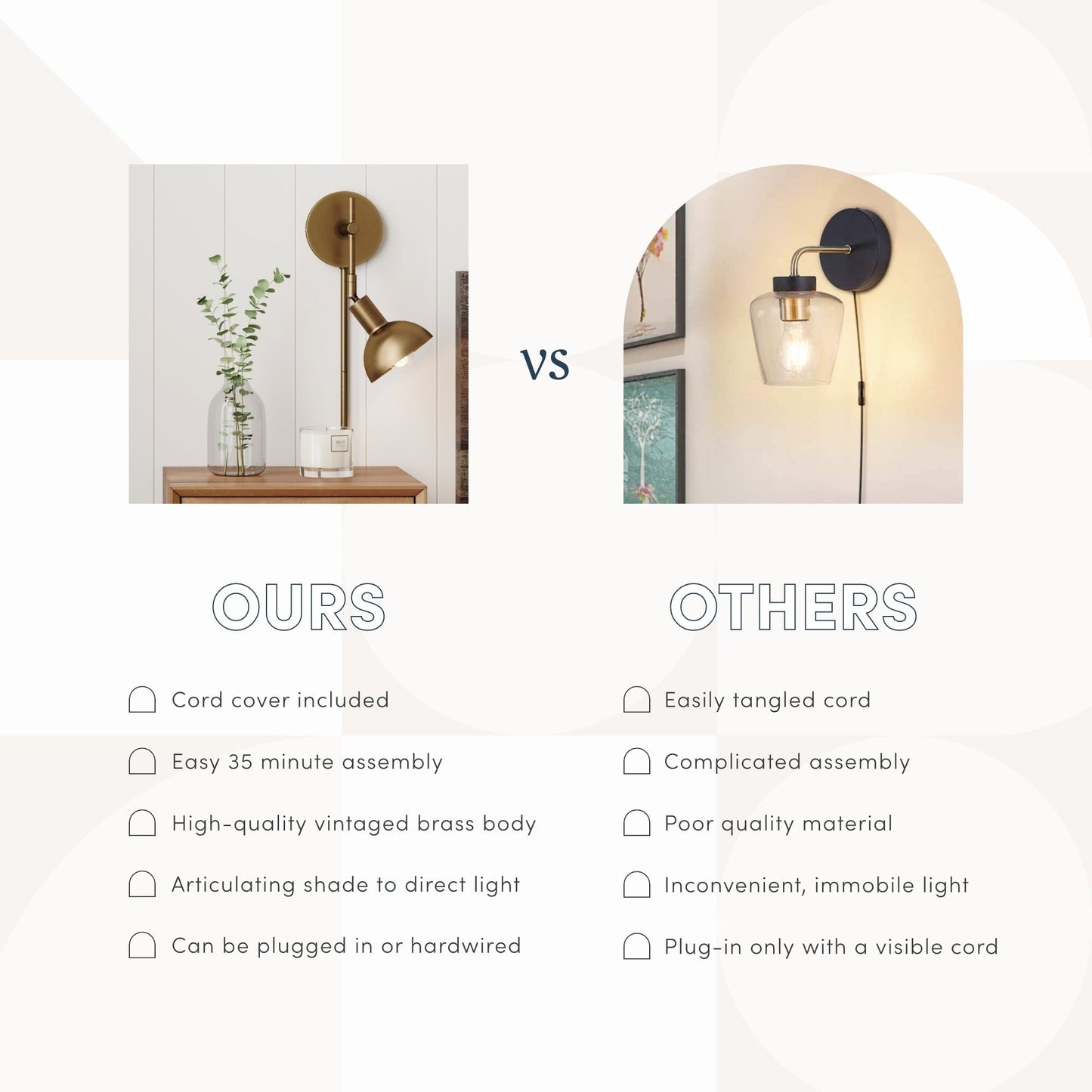 Applique murale Nathan James Tamlin à 1 lumière avec prise et interrupteur marche/arrêt