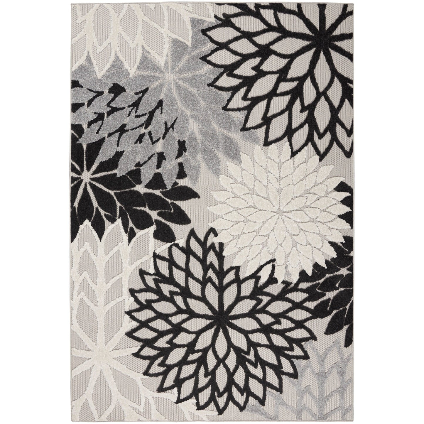 Tapis d'intérieur/extérieur Nourison Alice à motif floral bleu