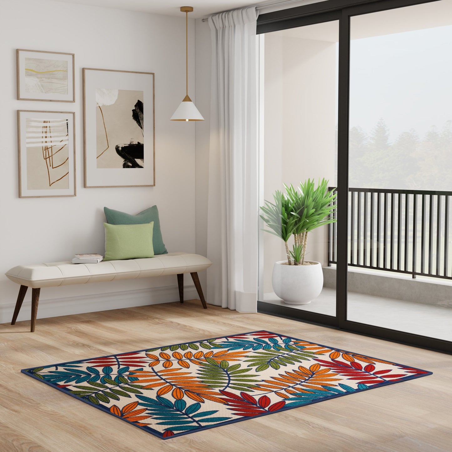 Tapis floral d'intérieur/extérieur Nourison Alice