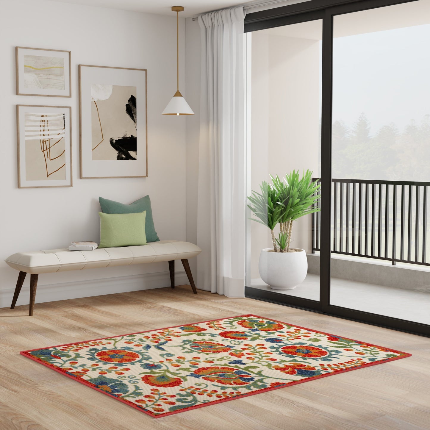 Tapis floral d'intérieur/extérieur Nourison Alice