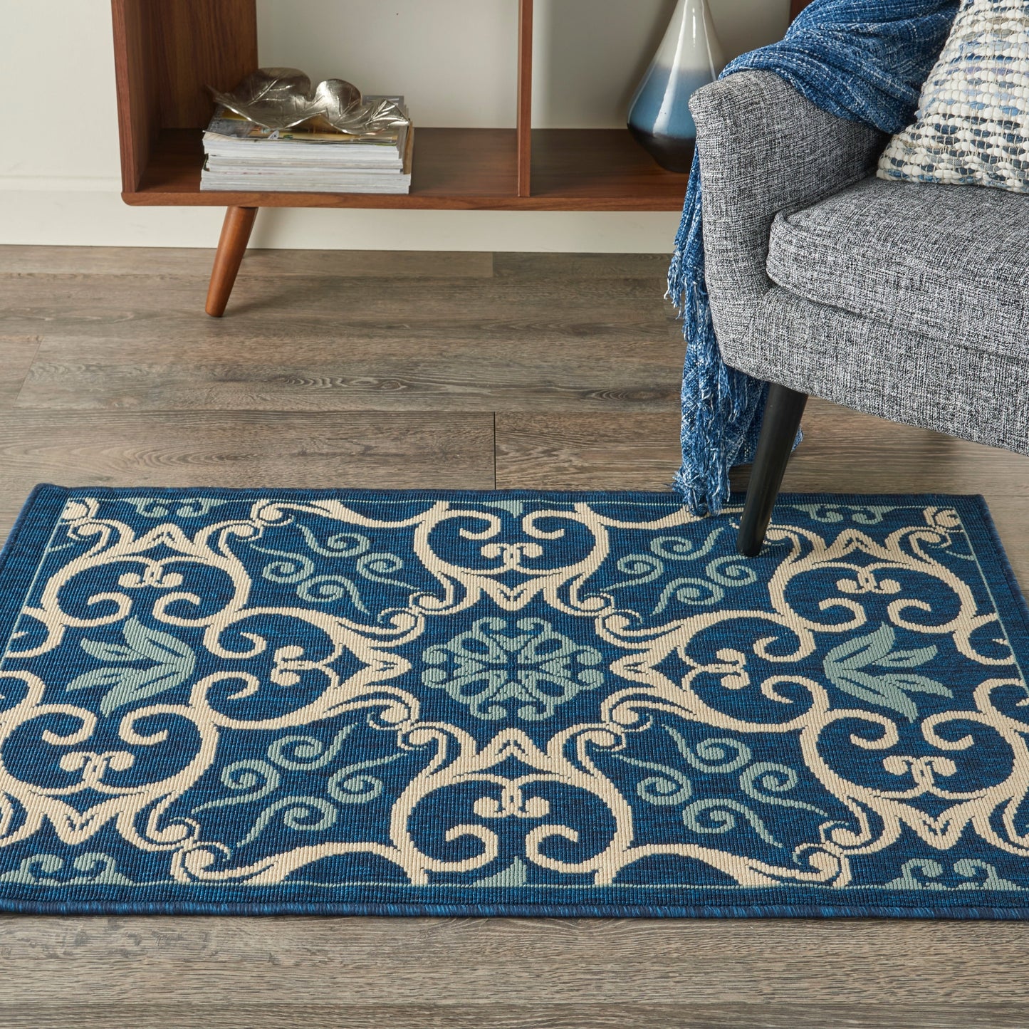 Tapis d'intérieur/extérieur géométrique floral des Caraïbes Nourison