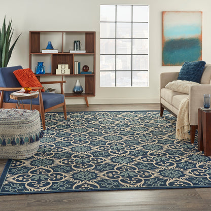 Tapis d'intérieur/extérieur géométrique floral des Caraïbes Nourison