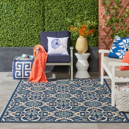 Tapis d'intérieur/extérieur géométrique floral des Caraïbes Nourison