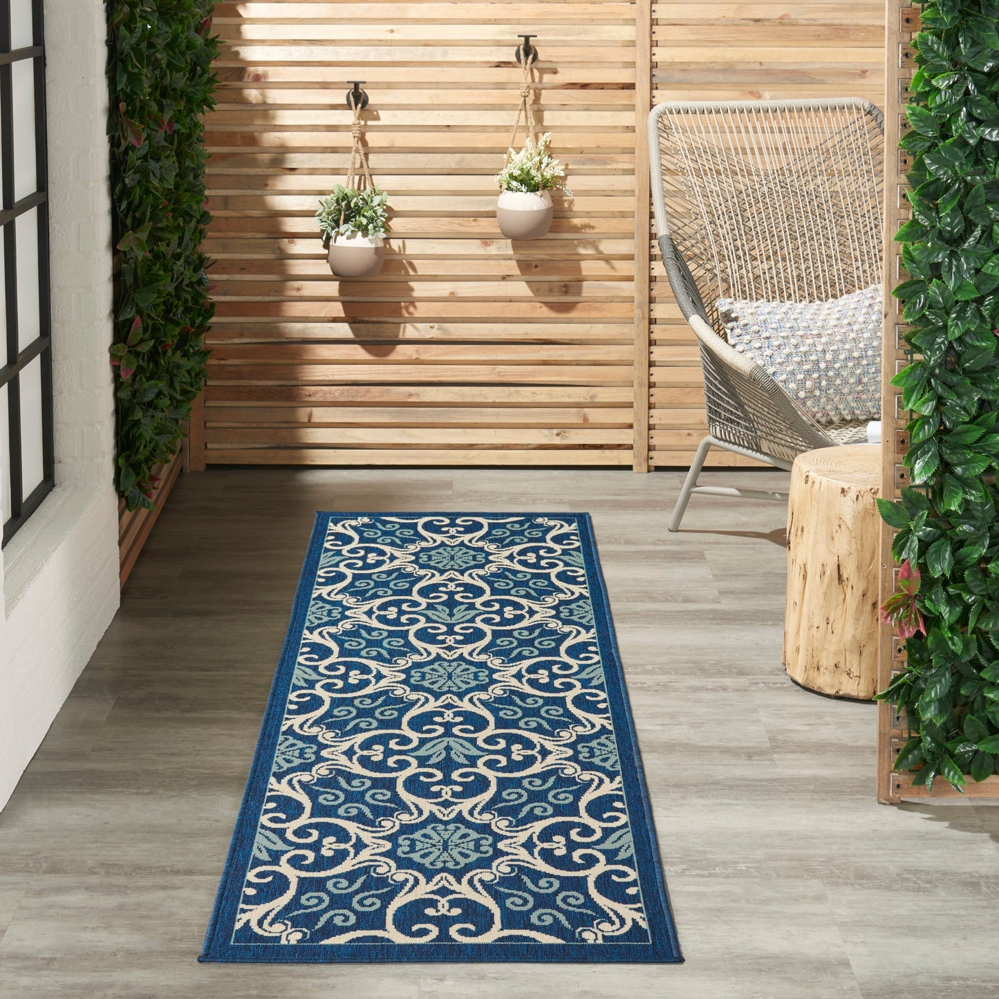 Tapis d'intérieur/extérieur géométrique floral des Caraïbes Nourison