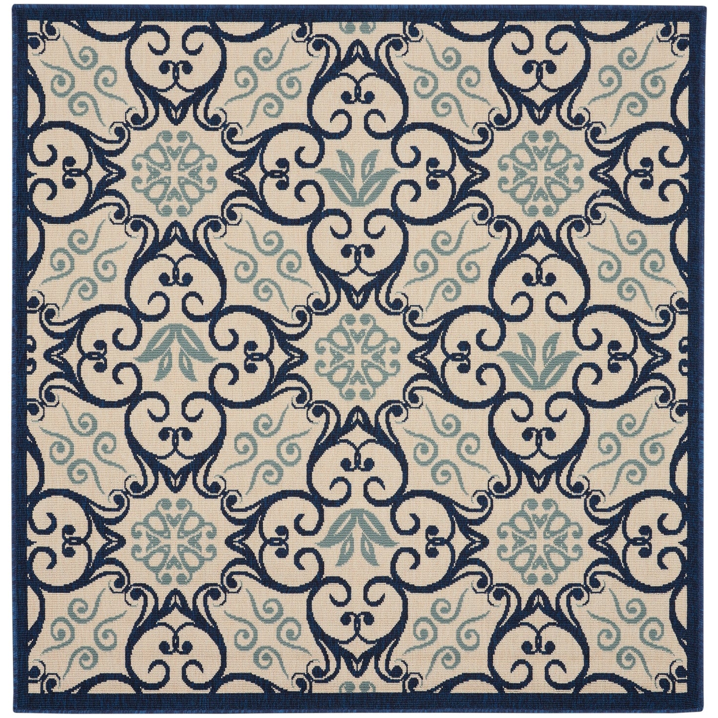 Tapis d'intérieur/extérieur géométrique floral des Caraïbes Nourison