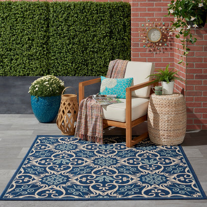 Tapis d'intérieur/extérieur géométrique floral des Caraïbes Nourison