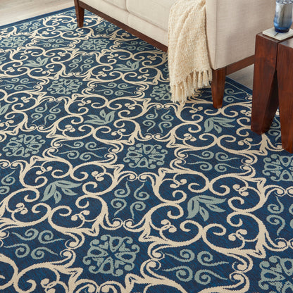 Tapis d'intérieur/extérieur géométrique floral des Caraïbes Nourison