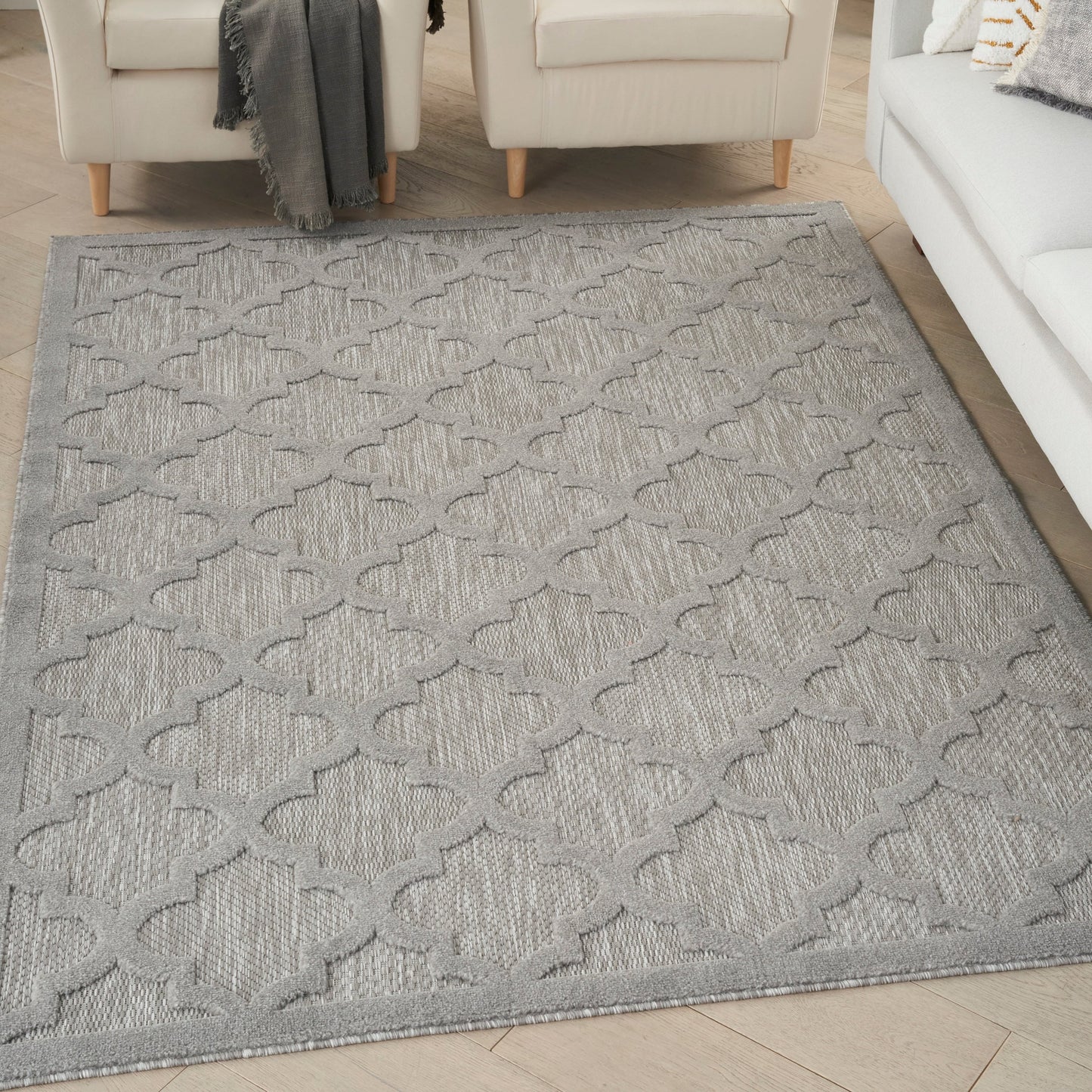 Tapis marocain en treillis Nourison, facile d'entretien, pour intérieur et extérieur