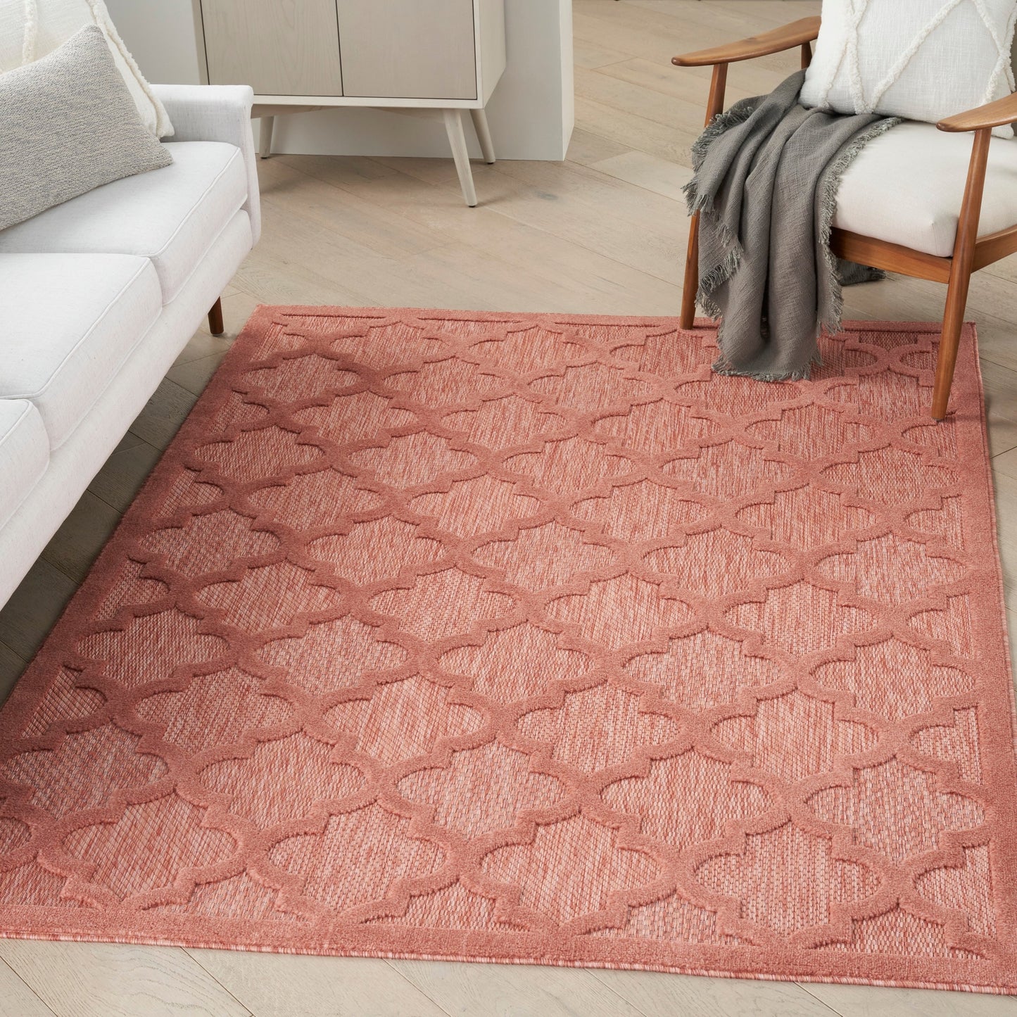 Tapis marocain en treillis Nourison, facile d'entretien, pour intérieur et extérieur