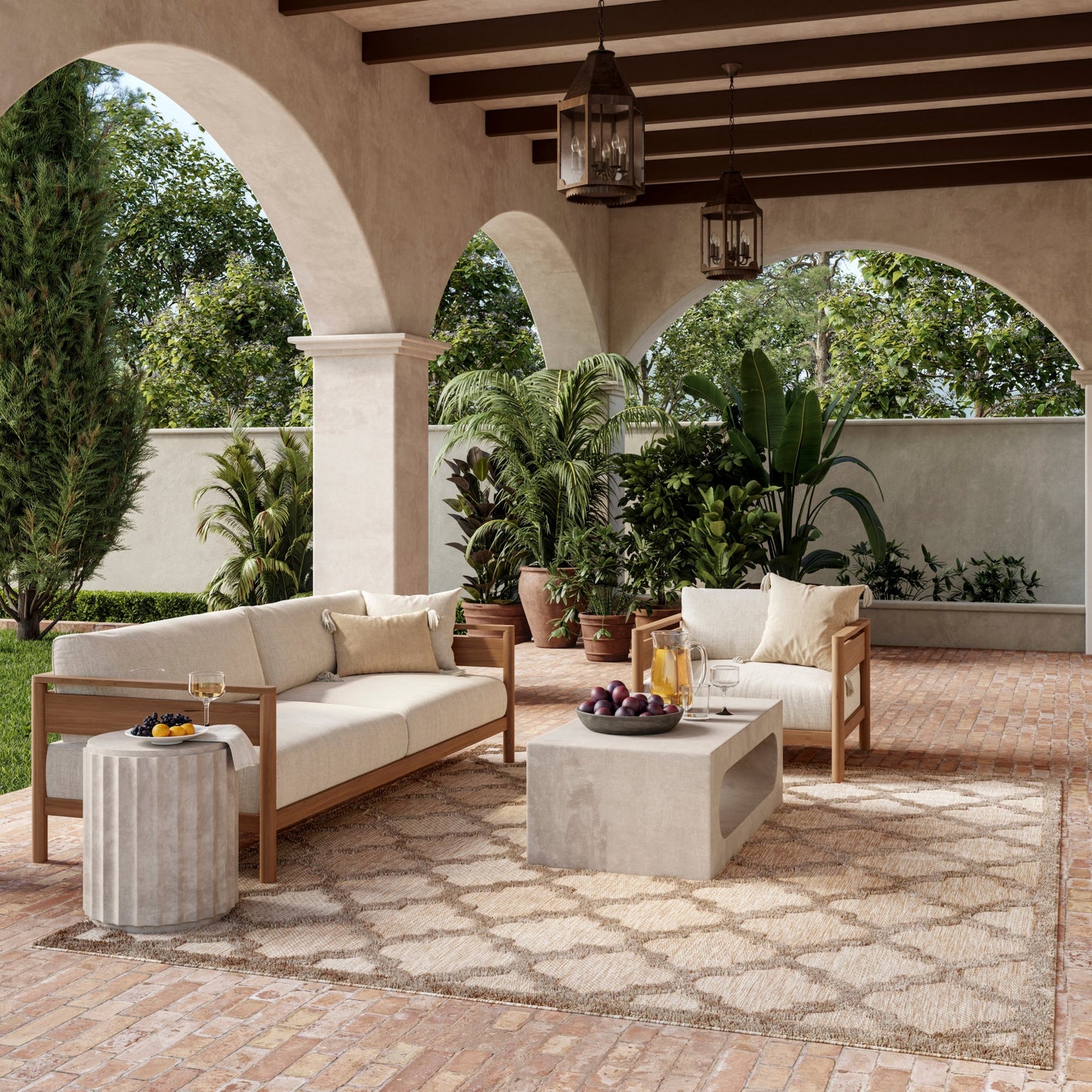 Tapis marocain en treillis Nourison, facile d'entretien, pour intérieur et extérieur