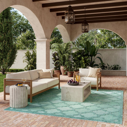 Tapis marocain en treillis Nourison, facile d'entretien, pour intérieur et extérieur