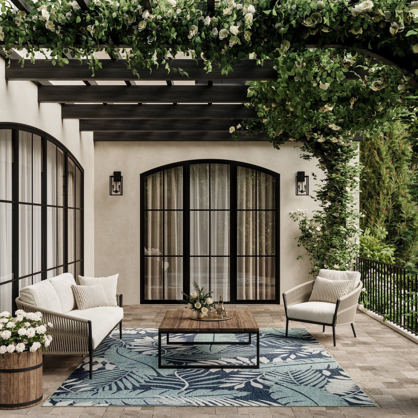 Tapis d'intérieur/extérieur nature Nourison Garden Oasis