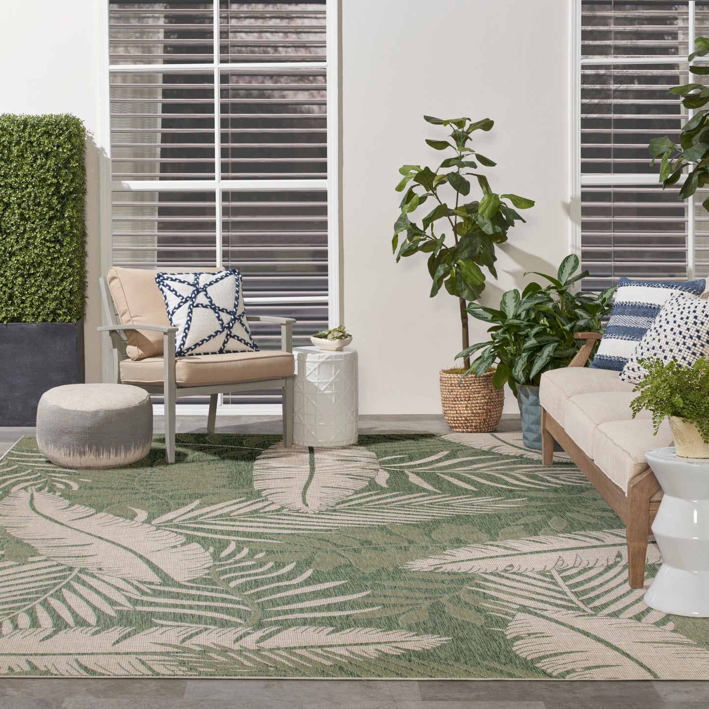Tapis d'intérieur/extérieur nature Nourison Garden Oasis