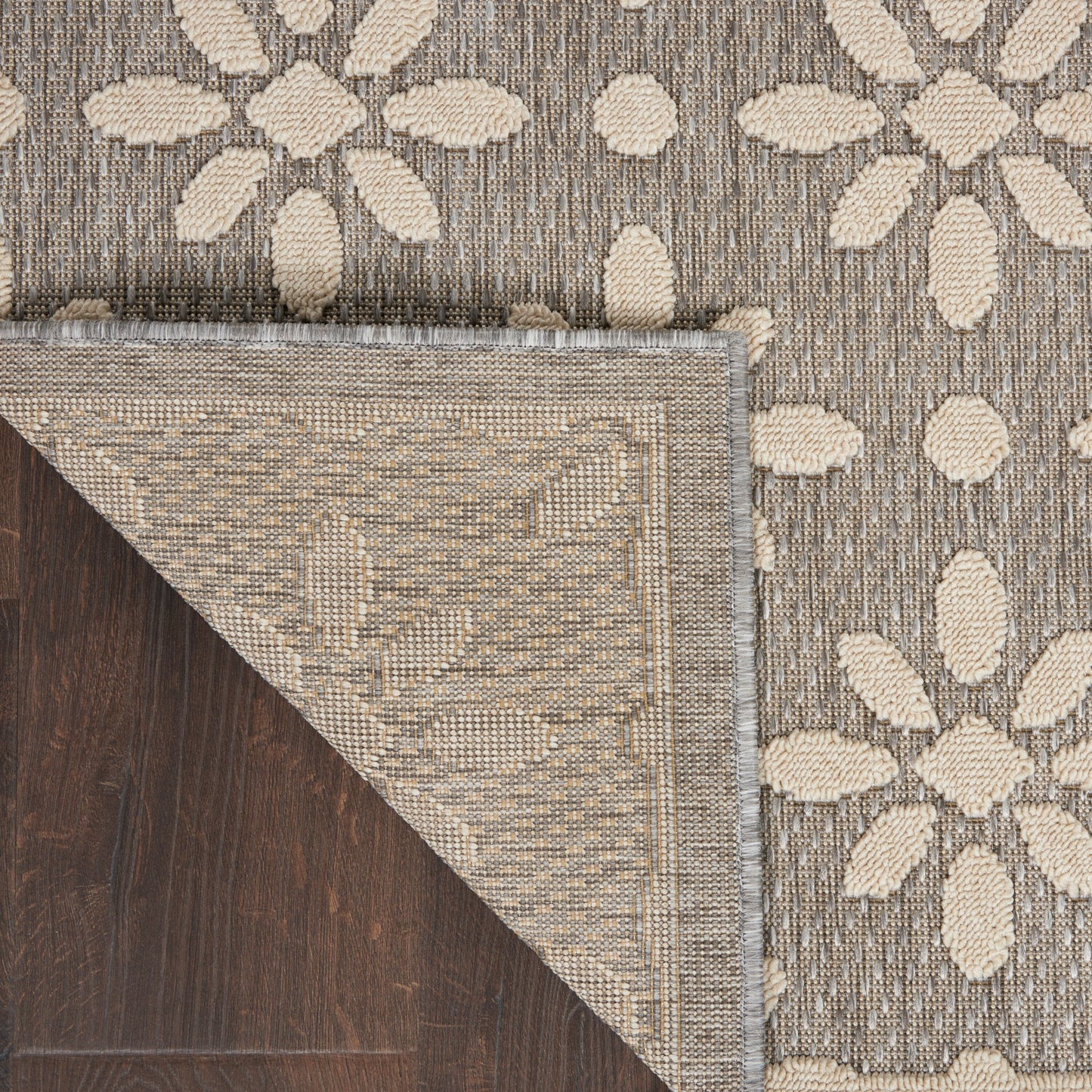 Tapis d'intérieur et d'extérieur géométrique moderne à motif floral et haut-bas Nourison Palamos