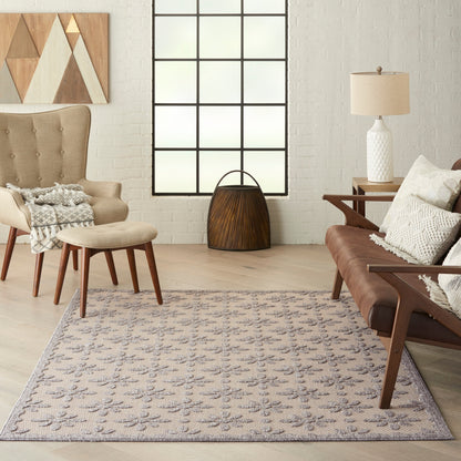 Tapis d'intérieur et d'extérieur géométrique moderne à motif floral et haut-bas Nourison Palamos